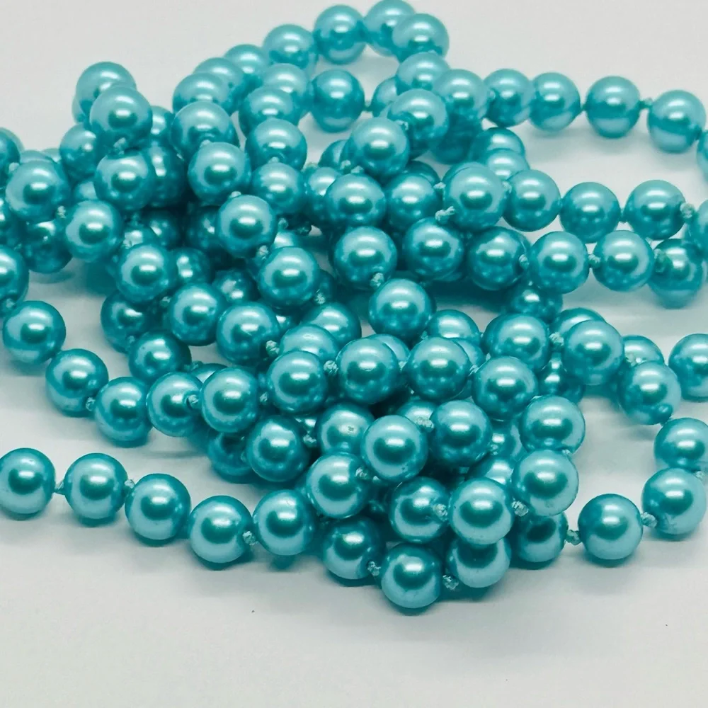 Turquoise Glass Pearl Beaded Necklace - Picture 4 of 6